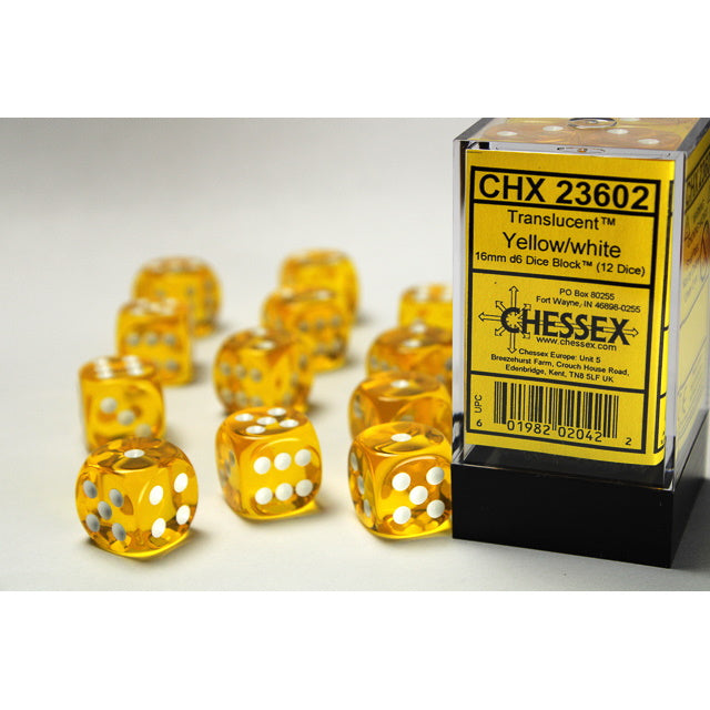 12D6 Set (16mm): Translucent Yellow/White (CHX23602)