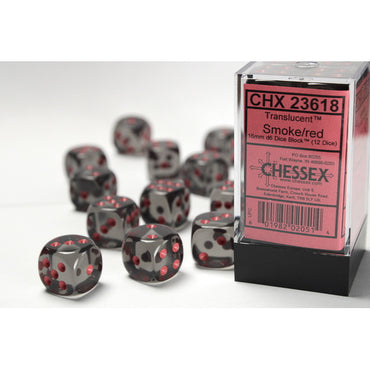 Translucent Smoke with Red 16mm D6 Set (12)