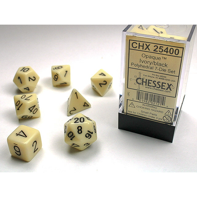 RPG Dice: Opaque Ivory/Black (CHX25400)