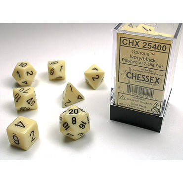 Opaque Ivory with Black 16mm RPG Set (7)