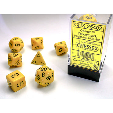 RPG Dice: Opaque Yellow/Black (CHX25402)