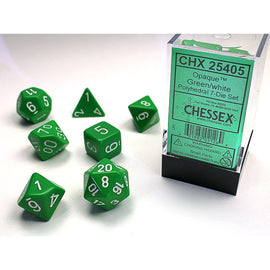 RPG Dice: Opaque Green/White (CHX25405)