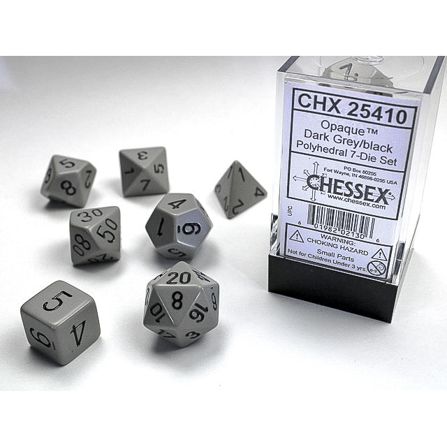 RPG Dice: Opaque Grey/Black (CHX25410)