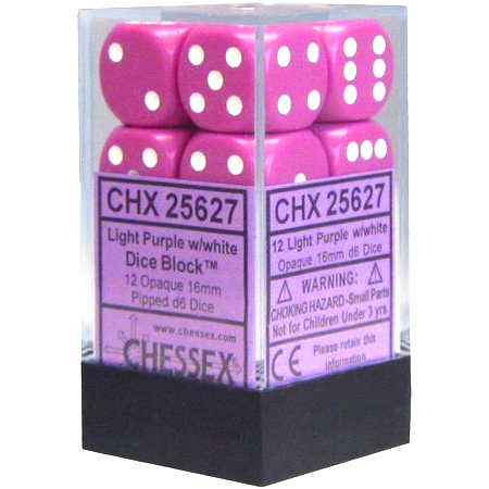 12D6 Set (16mm): Opaque Light Purple/White (CHX25627)