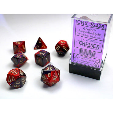 Gemini Purple-Red with Gold 16mm RPG Set (7)