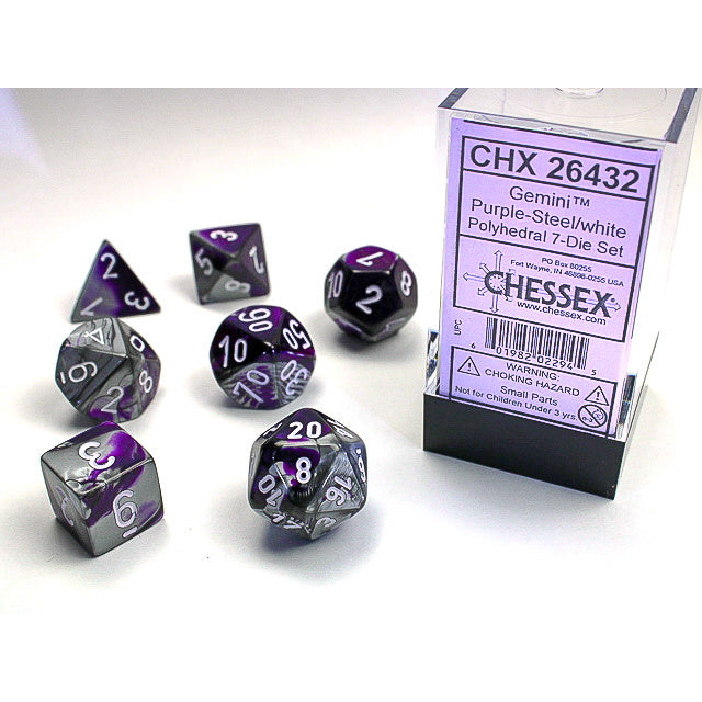 RPG Dice: Gemini Purple-Steel/White (CHX26432)