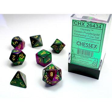 RPG Dice: Gemini Green-Purple/Gold (CHX26434)