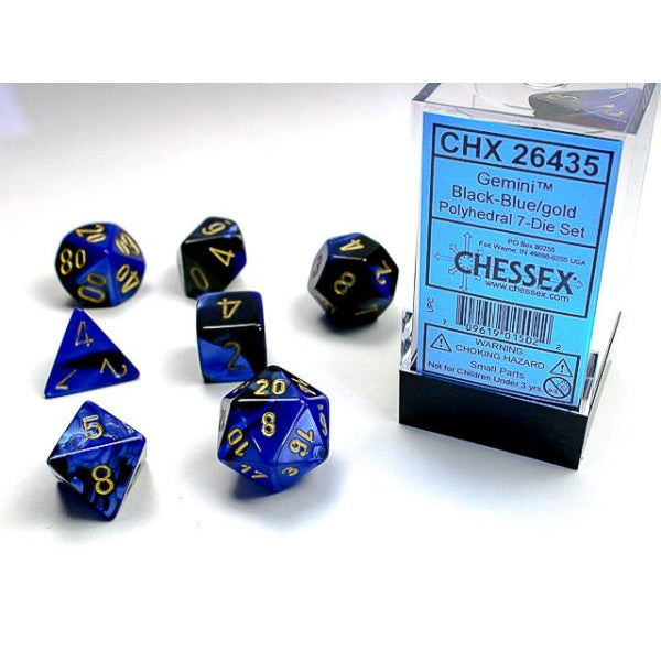 RPG Dice: Gemini Black-Blue/Gold (CHX26435)