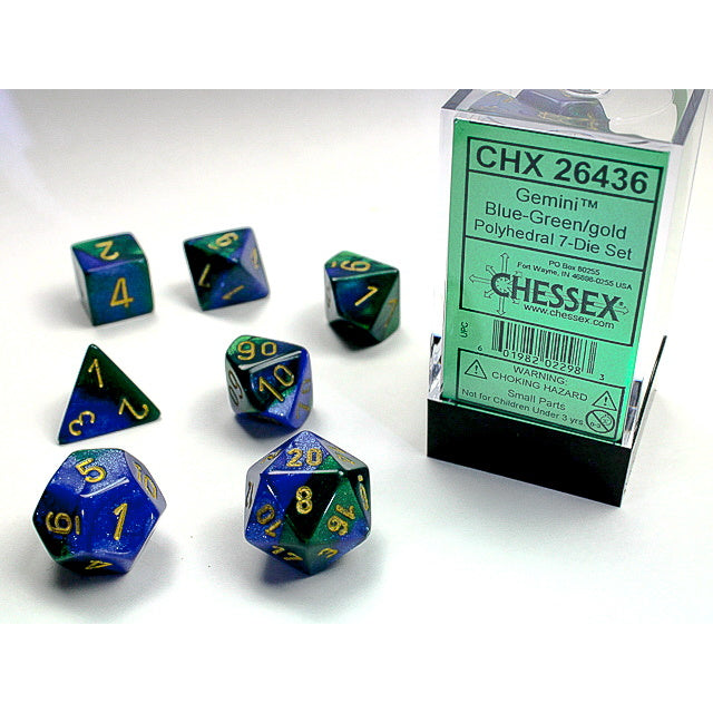 RPG Dice: Gemini Blue-Green/Gold (CHX26436)