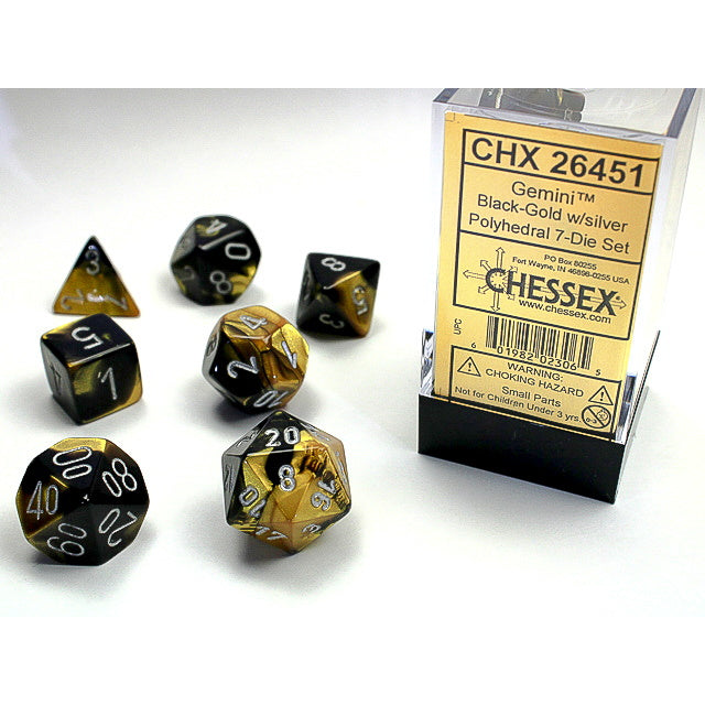 RPG Dice: Gemini Black-Gold/Silver (CHX26451)