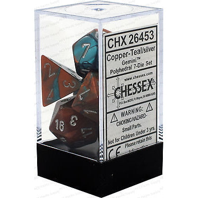 RPG Dice: Gemini Copper-Teal/Silver (CHX26453)