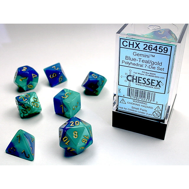 RPG Dice: Gemini Blue-Teal/Gold (CHX26459)