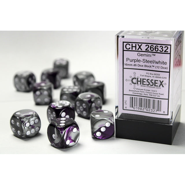 12D6 Set (16mm): Gemini Purple-Steel/White (CHX26632)