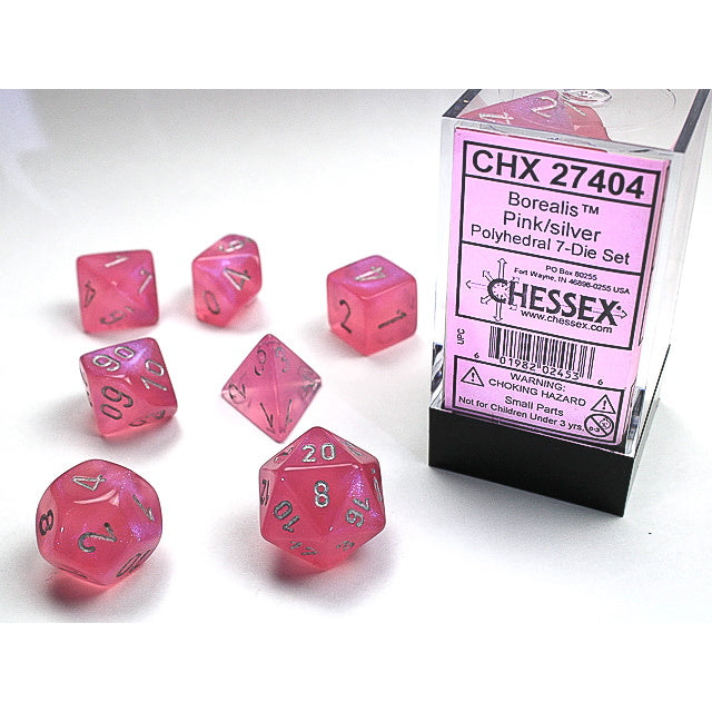 RPG Dice: Borealis Pink/Silver (CHX27404)