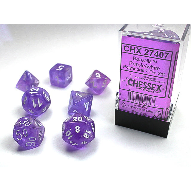 RPG Dice: Borealis Purple/White (CHX27407)