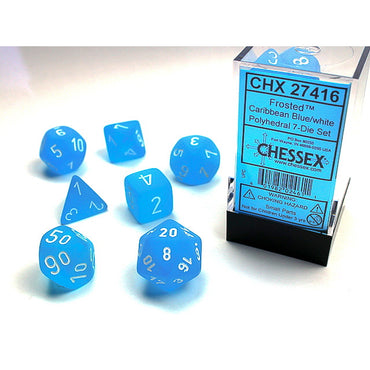 RPG Dice: Frosted Caribbean Blue/White (CHX27416)