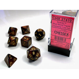 RPG Dice: Scarab Blue Blood/Gold (CHX27419)