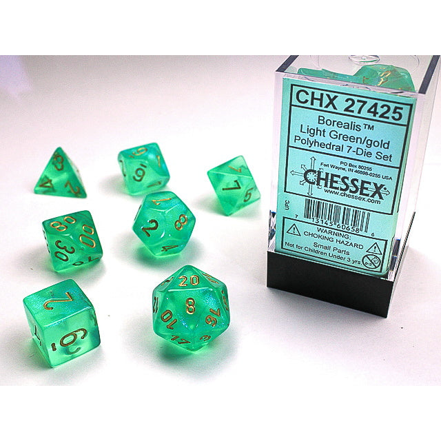 RPG Dice: Borealis Light Green/Gold (CHX27425)