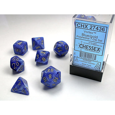 Vortex Blue with Gold 16mm RPG Set (7)