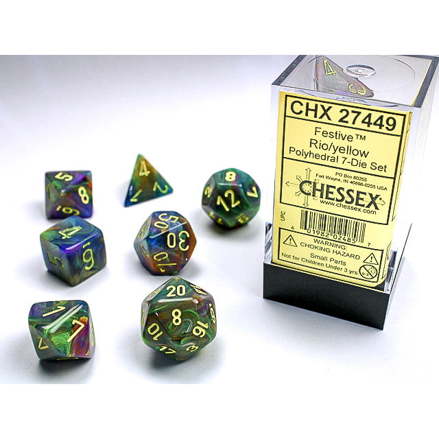 RPG Dice: Festive Rio/Yellow (CHX27449)