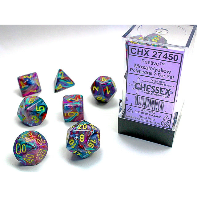 RPG Dice: Festive Mosaic/Yellow (CHX27450)