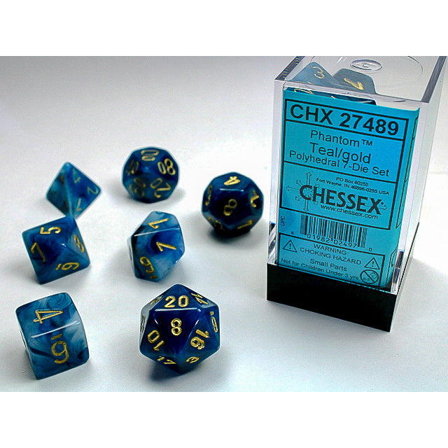 RPG Dice: Phantom Teal/Gold (CHX27489)