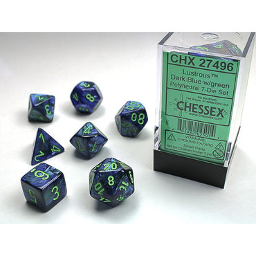 Lustrous Dark Blue with Green 16mm RPG Set (7)