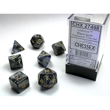 Lustrous Black with Gold 16mm RPG Set (7)