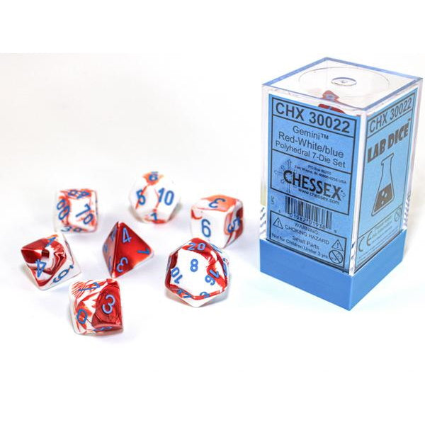 RPG Dice: Gemini Red-White/Blue (CHX30022)