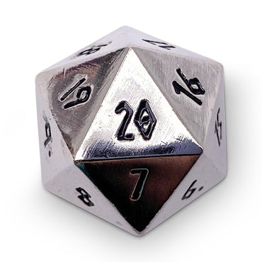 Chainmail Silver Metal Countdown Dice 25mm