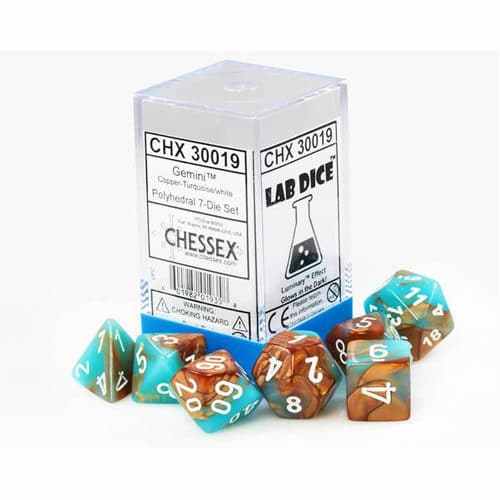 RPG Dice: Gemini Copper-Turquoise/White (CHX30019)