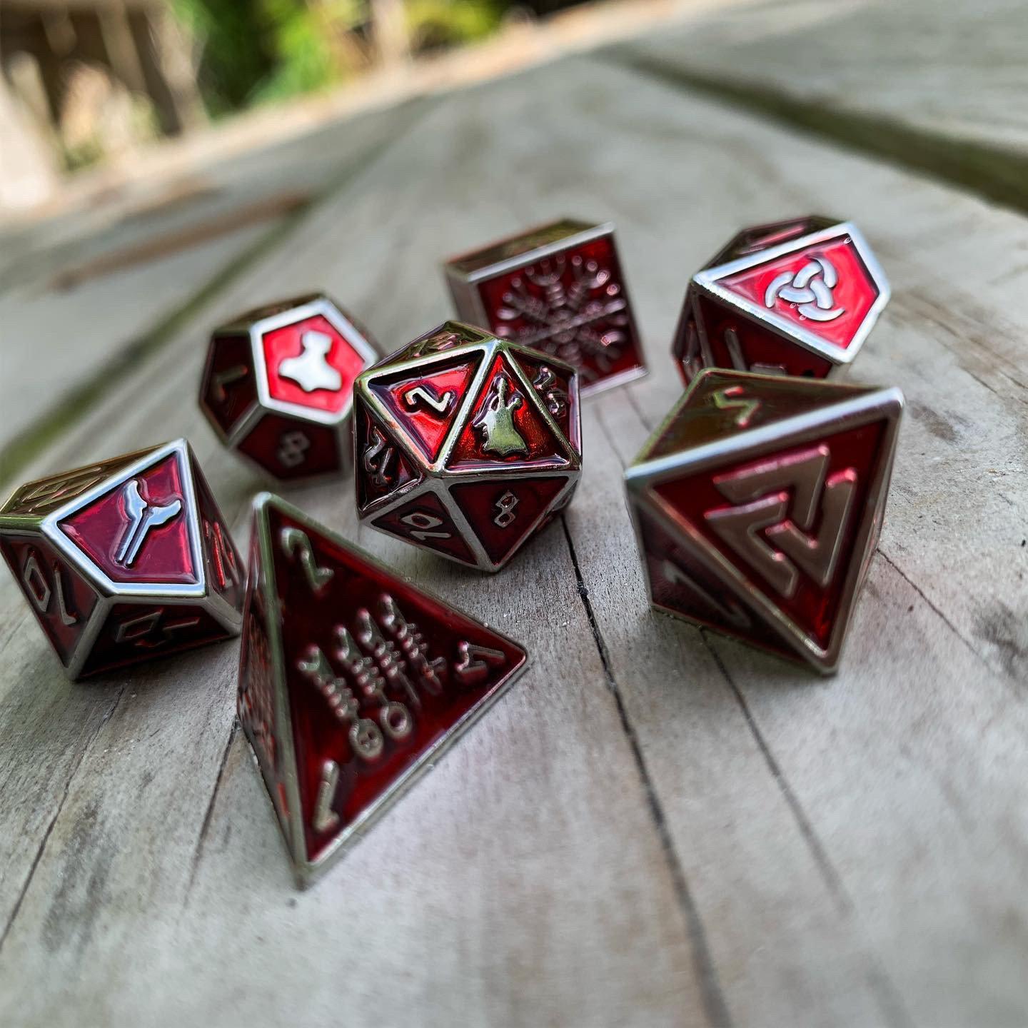 Vampire Blood - Norse Themed Metal Dice Set