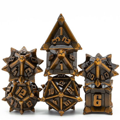 Golden Flail Metal Dice Set