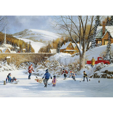 Cobble Hill Puzzles: Hockey on Frozen Lake