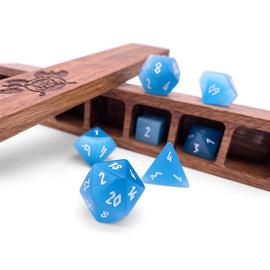 Gemstone RPG Dice: Cat's Eye - Aquamarine (Norse Foundry)