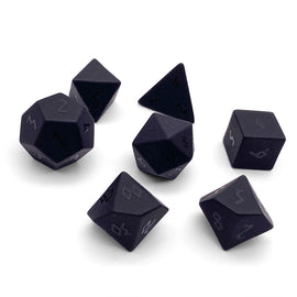 Black Obsidian (Raised Font) Gemstone Dice Set