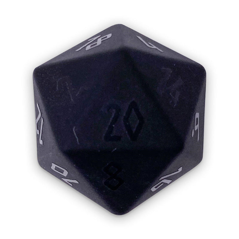 Black Obsidian (Raised Font) 30mm Gemstone Boulder D20