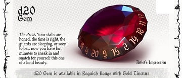 Polyhero Dice: Rogue D20 Gem (Roguish Rouge)