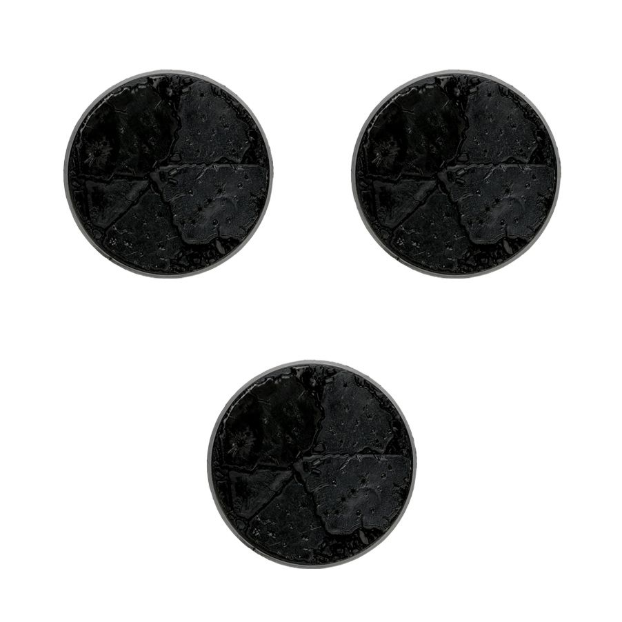 Round Flat 60mm Textured Dreadnought Bases (3)