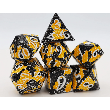 Foam Brain Dice: Bumblebee Dragon Scale RPG Metal Set