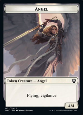 Bird (002) // Angel Double-sided Token [Dominaria United Tokens]