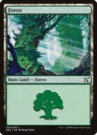 Forest (34) [Duel Decks: Elves vs. Inventors]