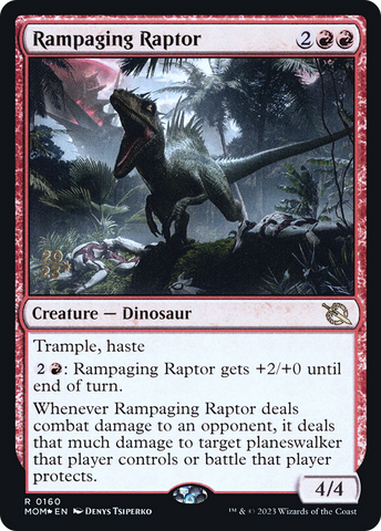 Rampaging Raptor [March of the Machine Prerelease Promos]