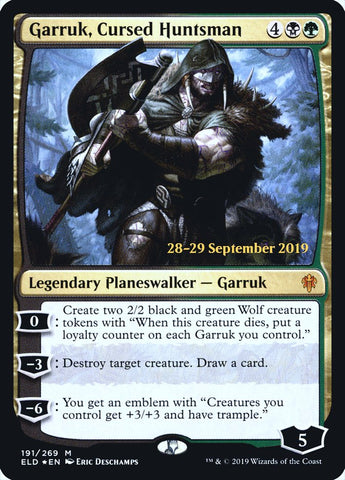 Garruk, Cursed Huntsman  [Throne of Eldraine Prerelease Promos]