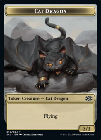 Cat Dragon // Spirit Double-sided Token [Double Masters 2022 Tokens]