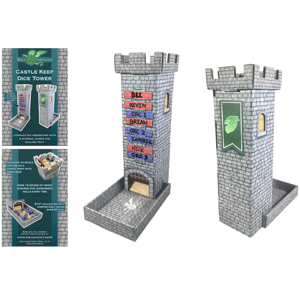 Castle Dice Tower w/Magnetic Turn Tracker