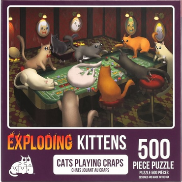Exploding Kittens: Cats Playing Craps 500 Piece Puzzle