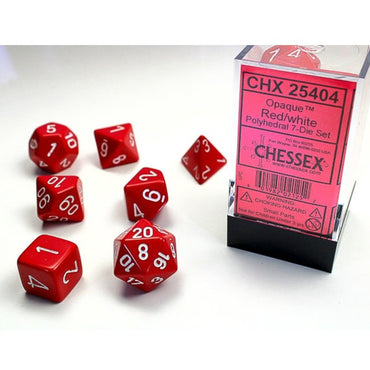 RPG Dice: Opaque Red/White (CHX25404)