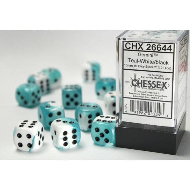 12D6 Set (16mm): Gemini Teal-White/Black (CHX26644)