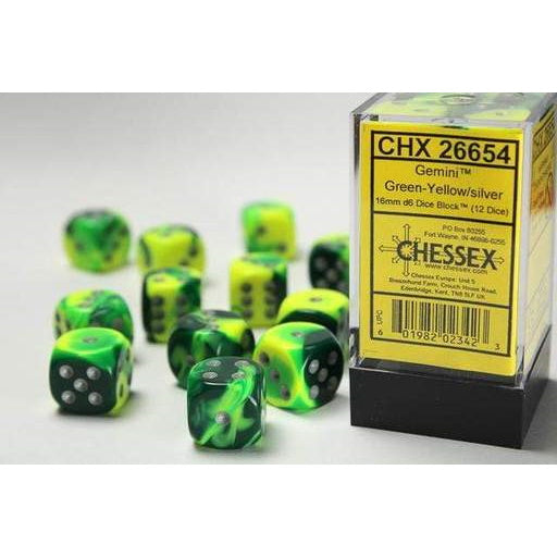 12D6 Set (16mm): Gemini Green-Yellow/Silver (CHX26654)